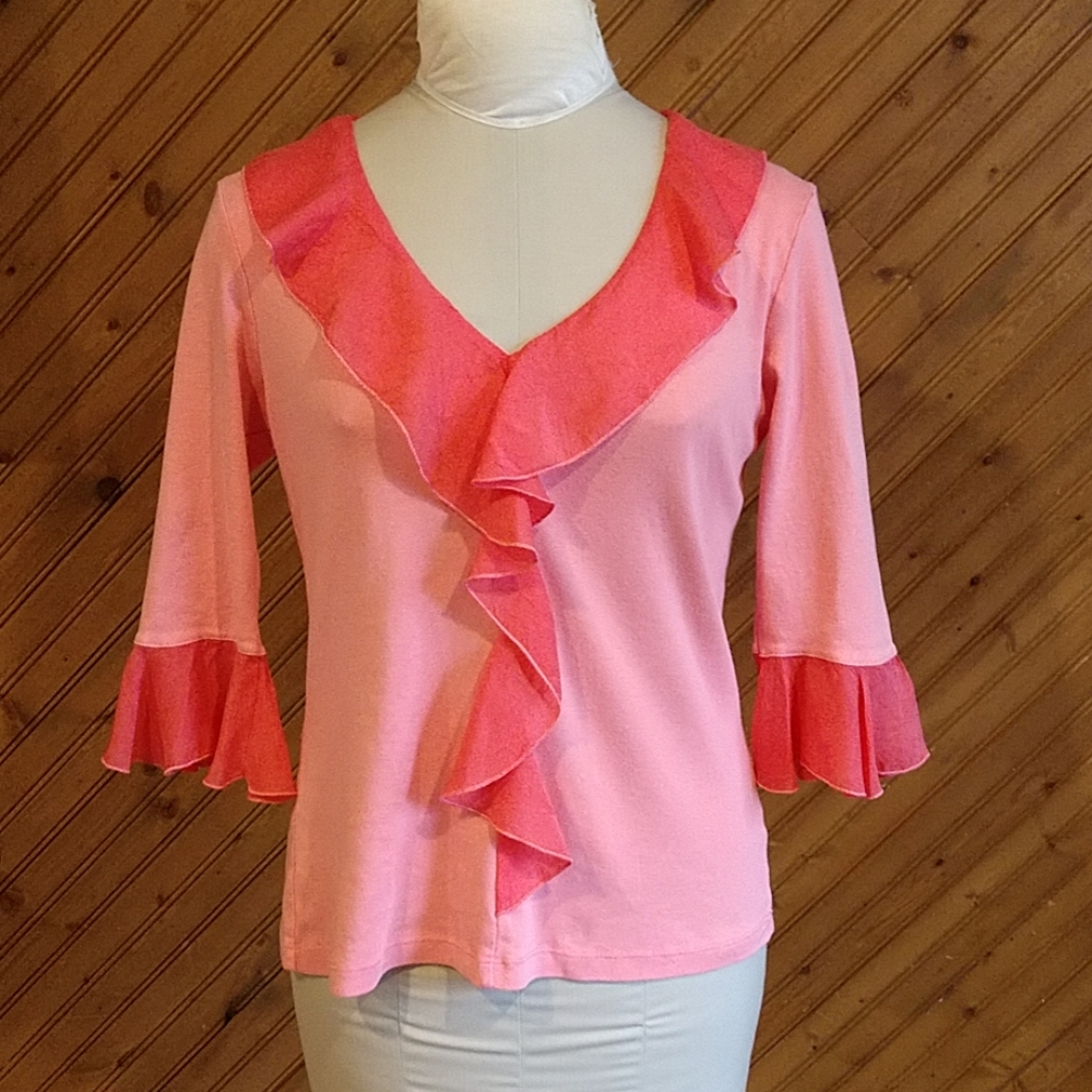 Soft Surroundings Women's Size M Ruffle Top